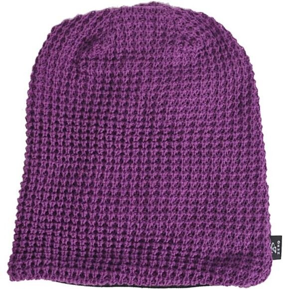 Mens Slouchy Long Oversized Beanie Knit Cap Purple - Picture 2 of 3